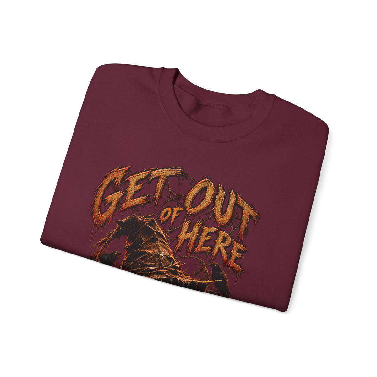 Scarecrow 'Get Out of Here' Graphic Sweatshirt — Halloween Horror Crewneck