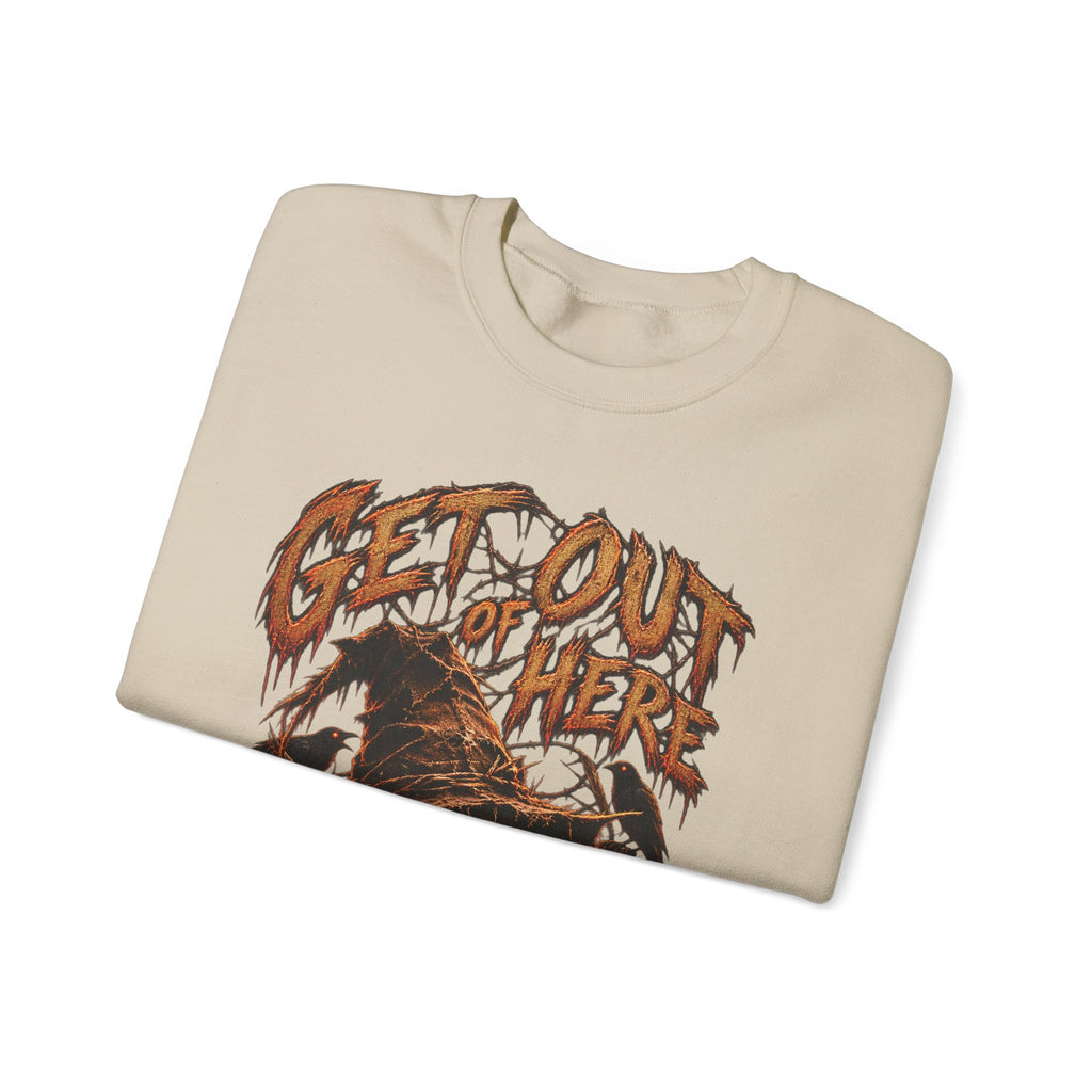 Scarecrow 'Get Out of Here' Graphic Sweatshirt — Halloween Horror Crewneck