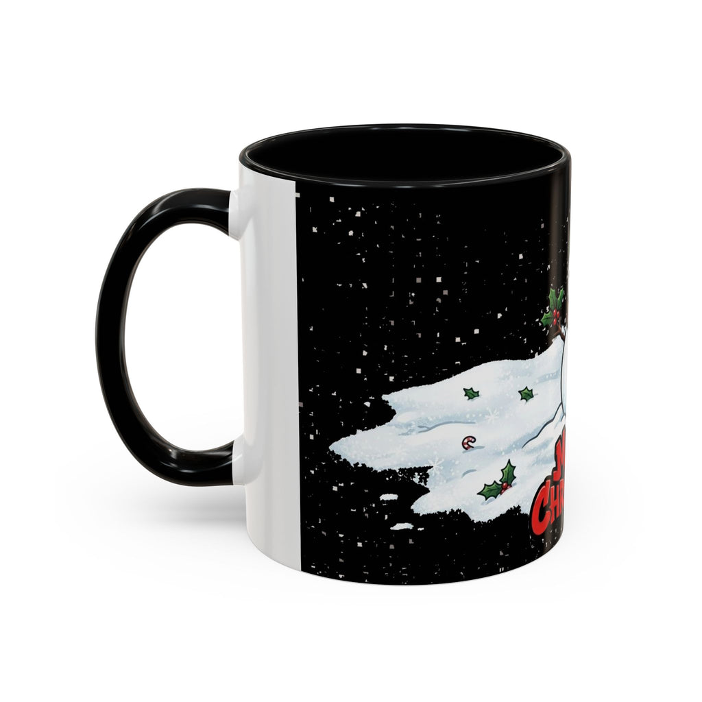 Merry Christmas Snowman Accent Coffee Mug — Festive Holiday 11/15oz