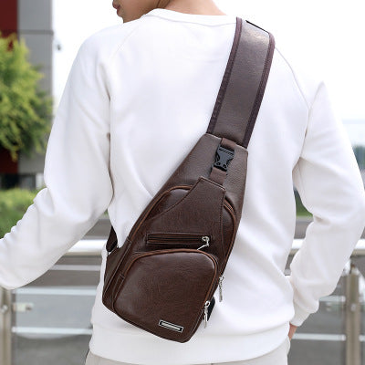 USB Rechargeable Mens Chest Bag