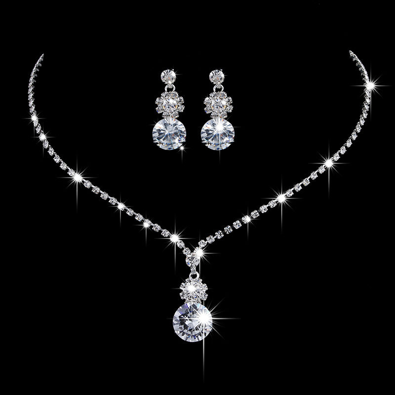 Rhinestone Bridal Jewelry Set with Tassel Design