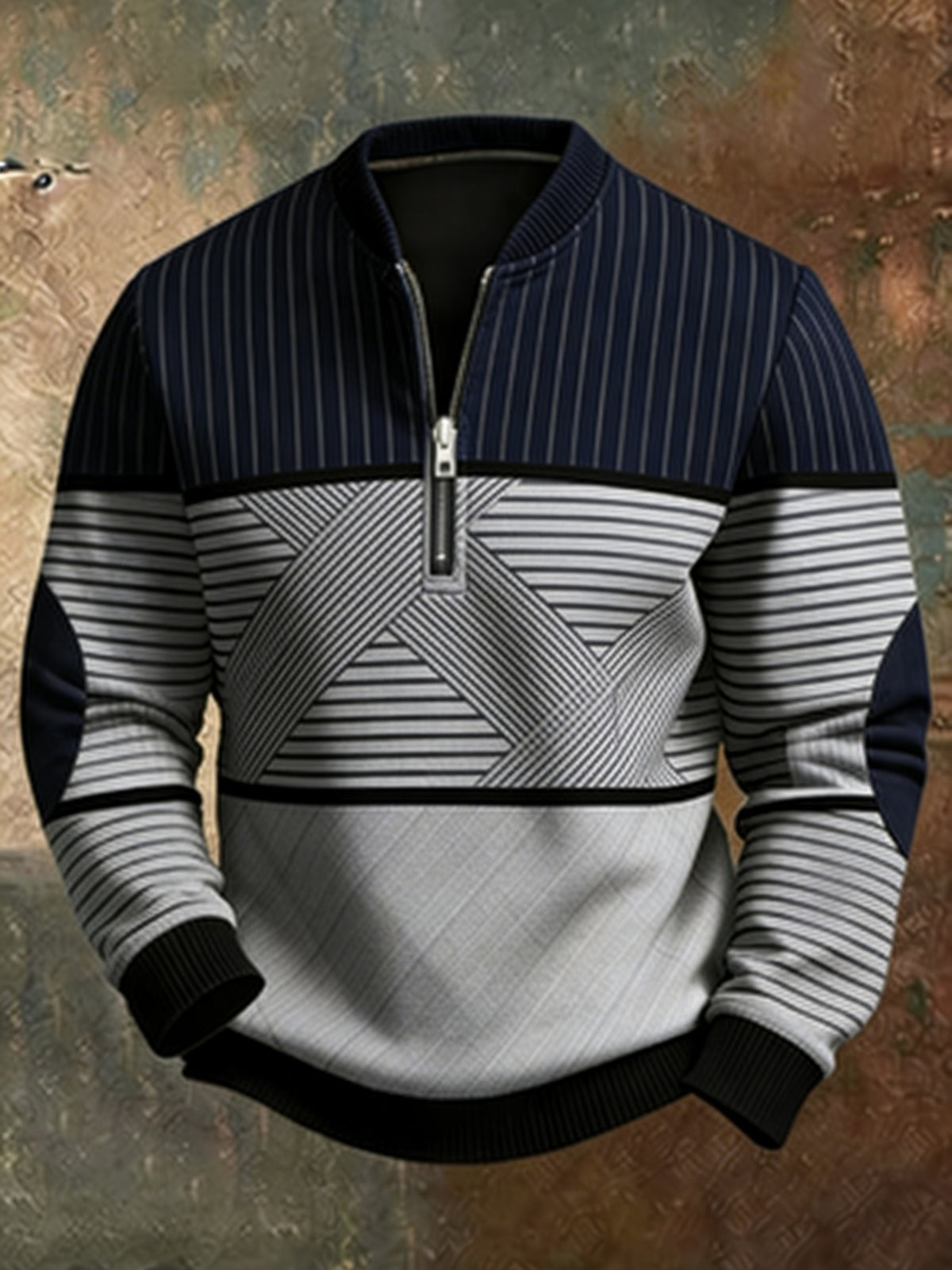 Mens Half Zip Pullover Hooded Sweatshirt