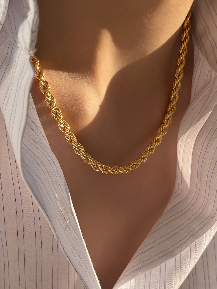Golden Twist Chain Necklace