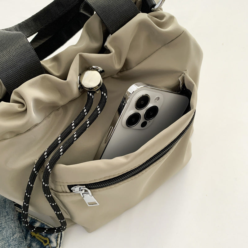 Women's Nylon Drawstring Bucket Bag
