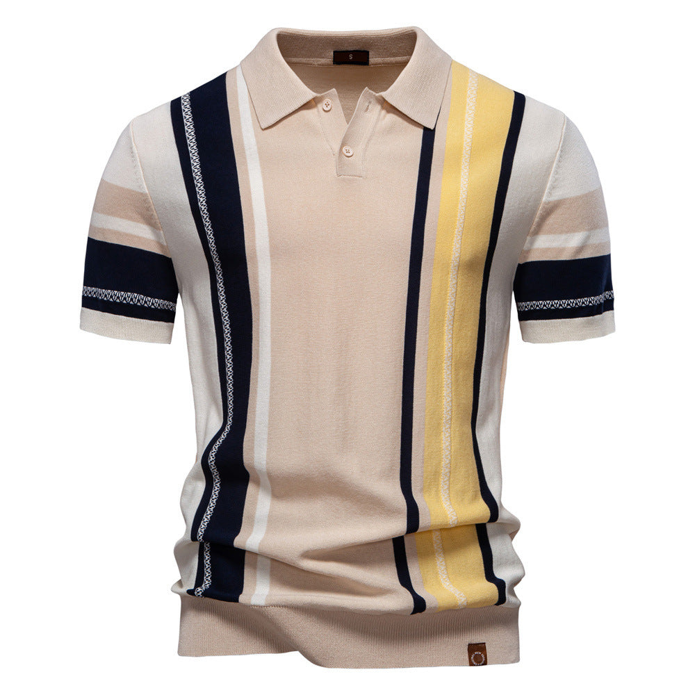 Men's Short Sleeve Knitted Polo Shirt