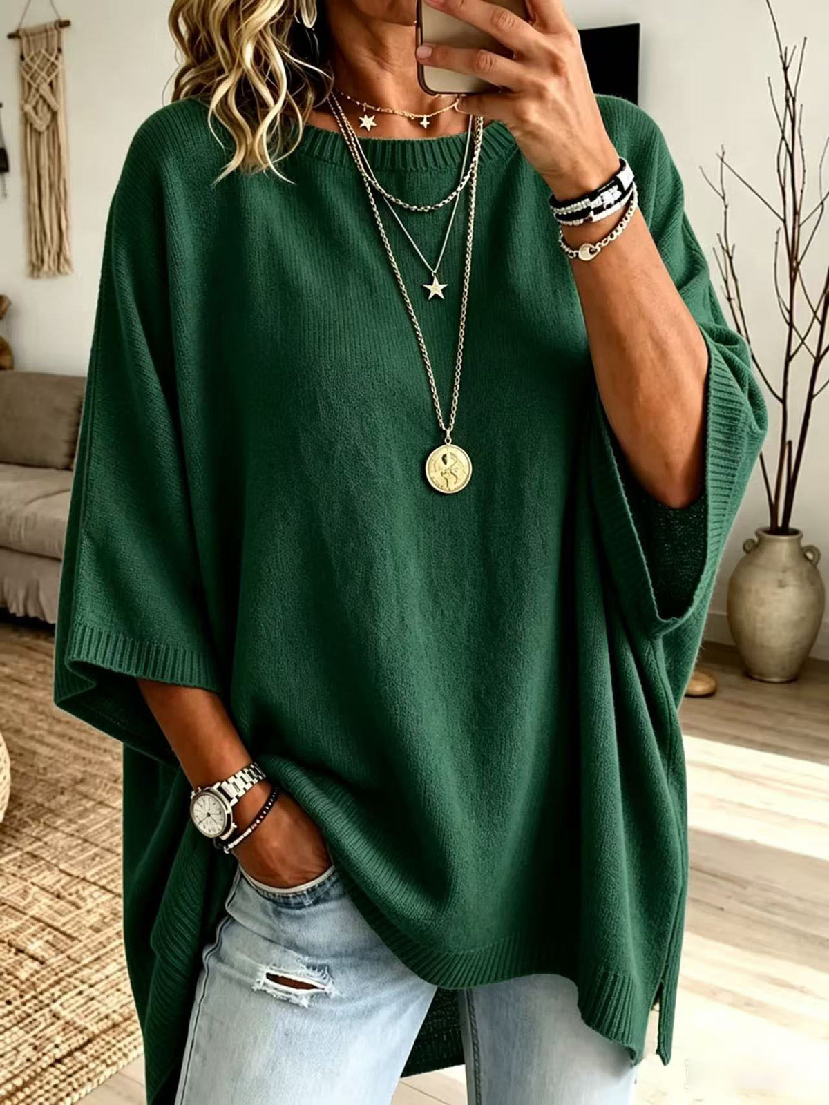 Loose Fit Knit Sweater for Women