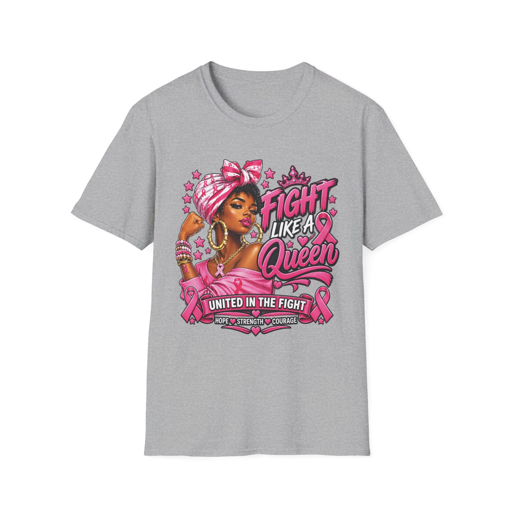 Breast Cancer Awareness T-Shirt — "Fight Like a Queen" Pink Ribbon Tee