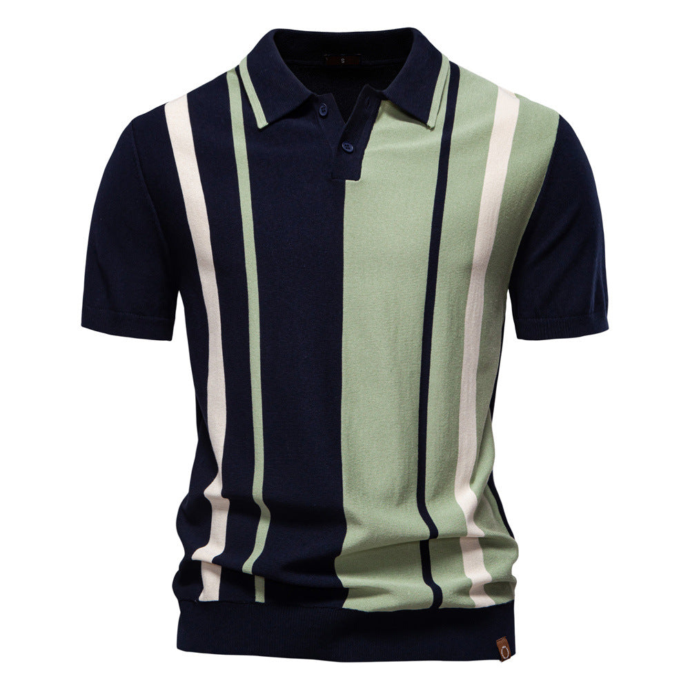 Men's Short Sleeve Knitted Polo Shirt