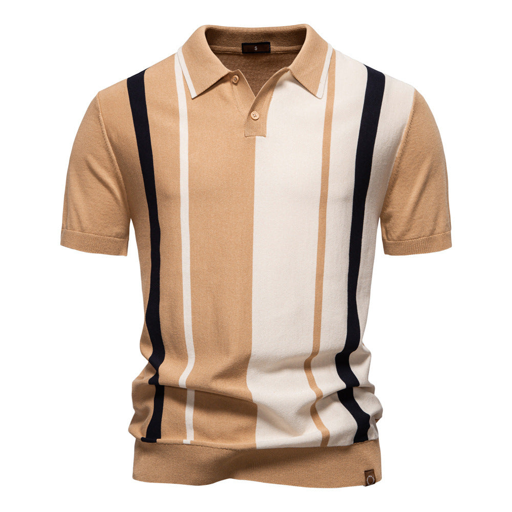 Men's Short Sleeve Knitted Polo Shirt