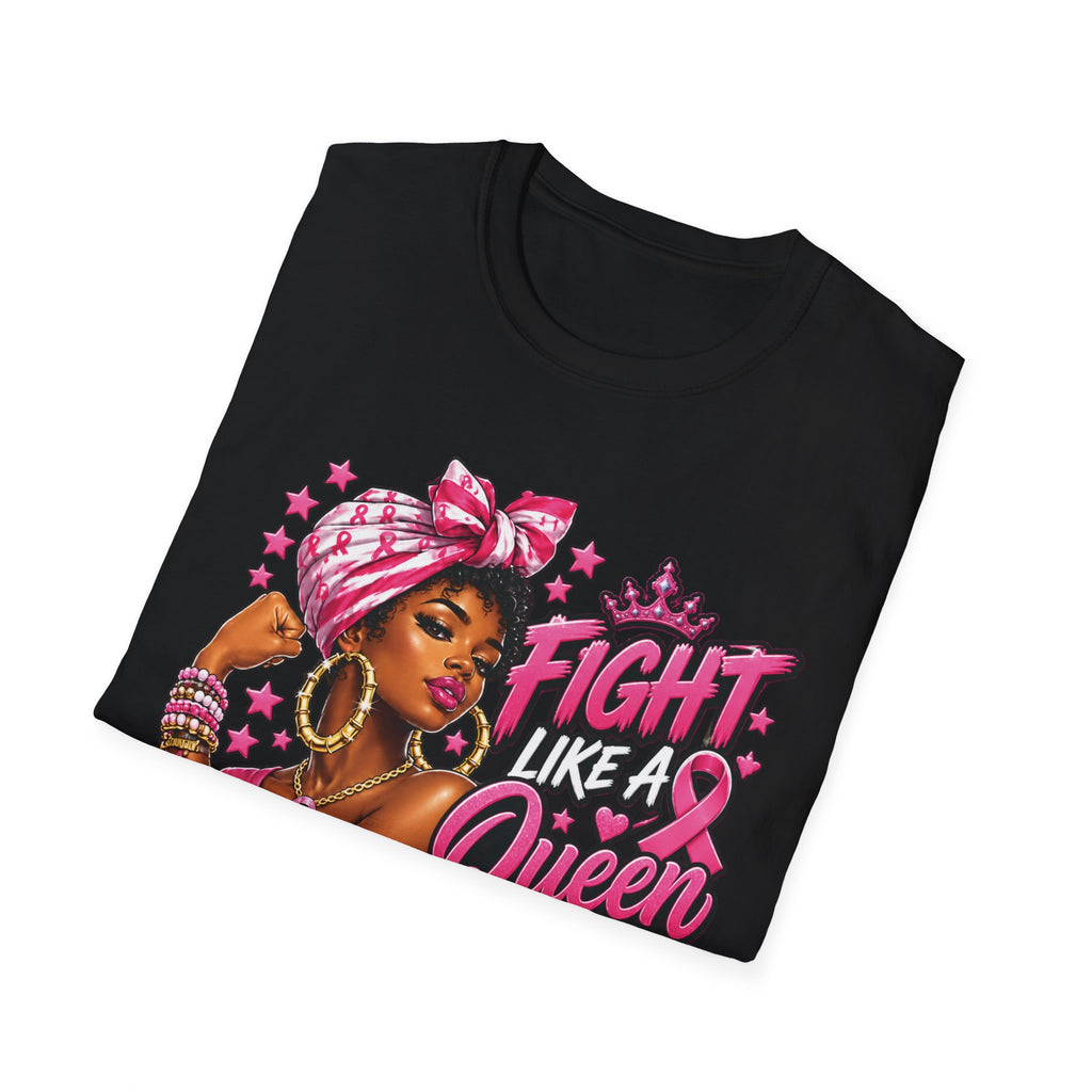 Breast Cancer Awareness T-Shirt — "Fight Like a Queen" Pink Ribbon Tee