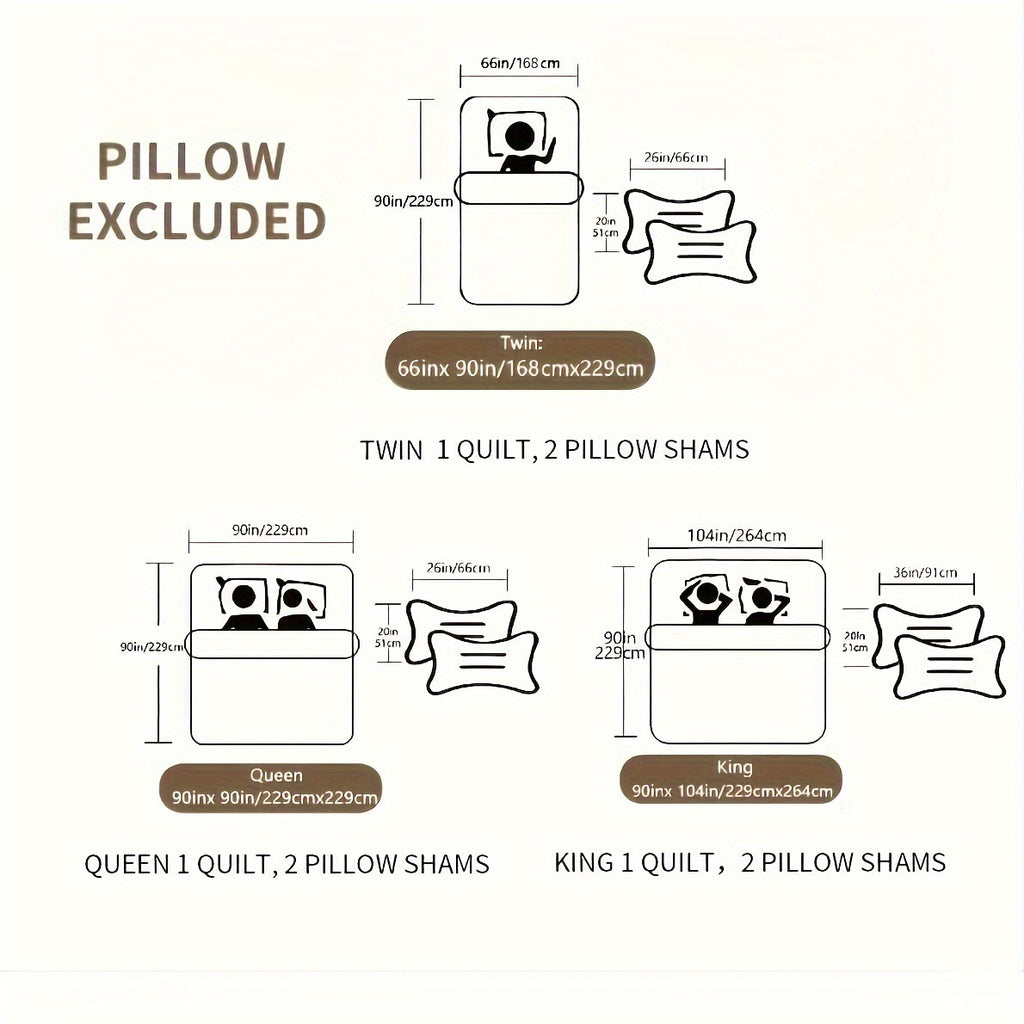 Plum Blossom White Quilt Set King Size Reversible