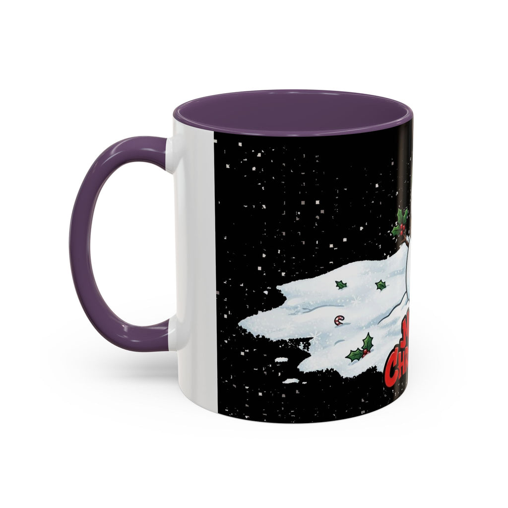 Merry Christmas Snowman Accent Coffee Mug — Festive Holiday 11/15oz