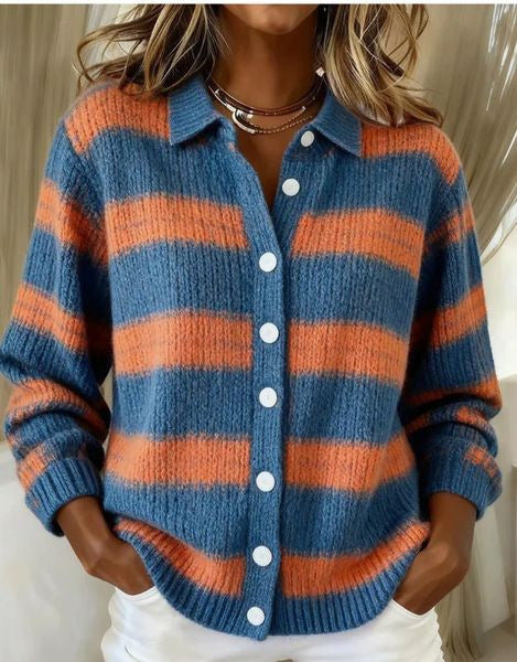 Sweater women's sweater top shirt collar check