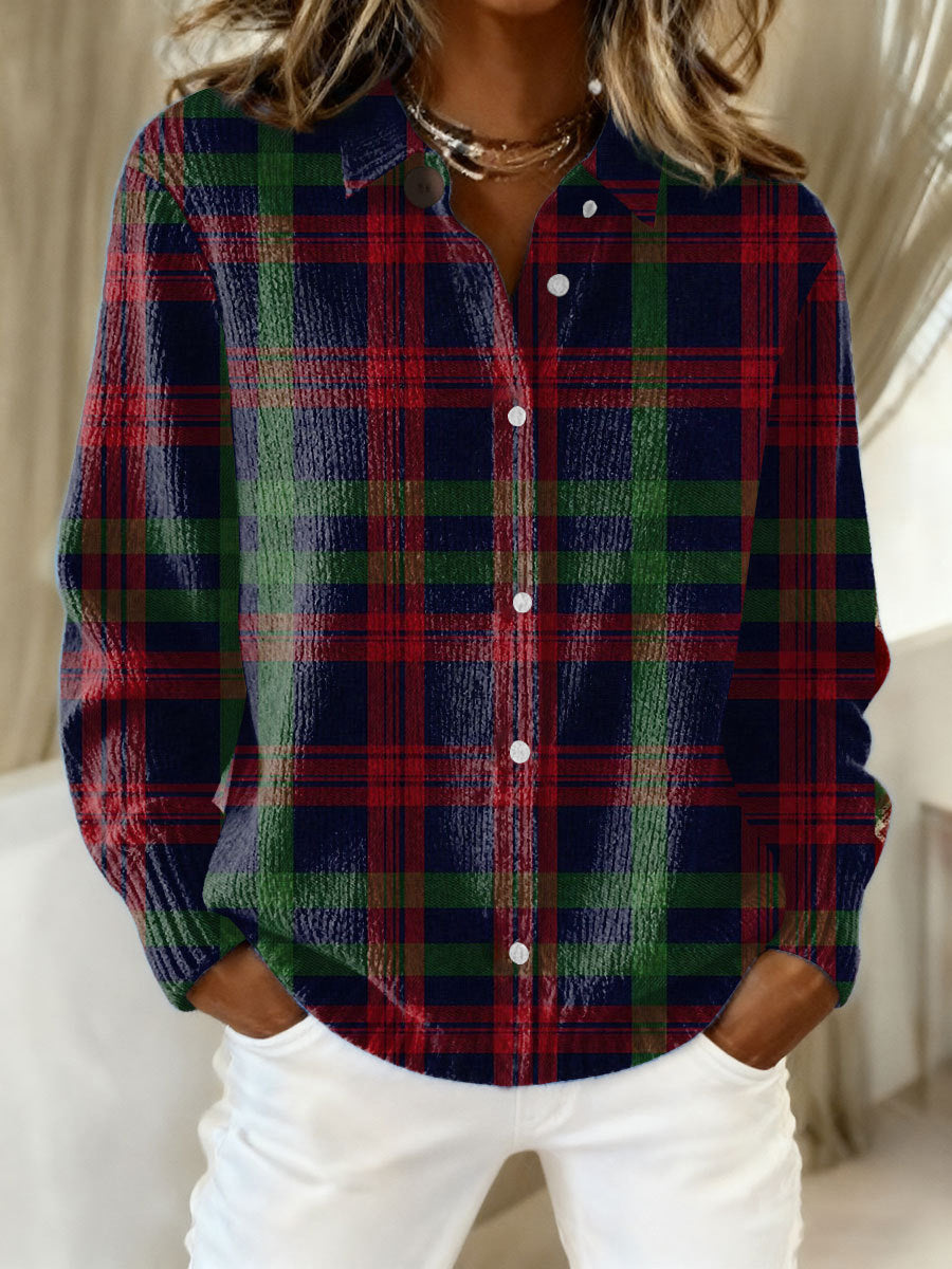 Sweater women's sweater top shirt collar check