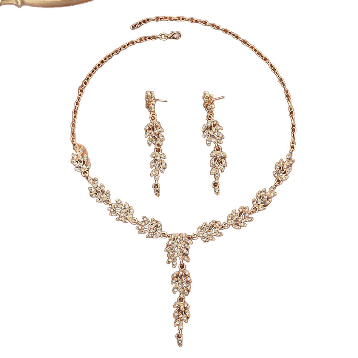 Wheat Ear Tassel Necklace and Earrings Set