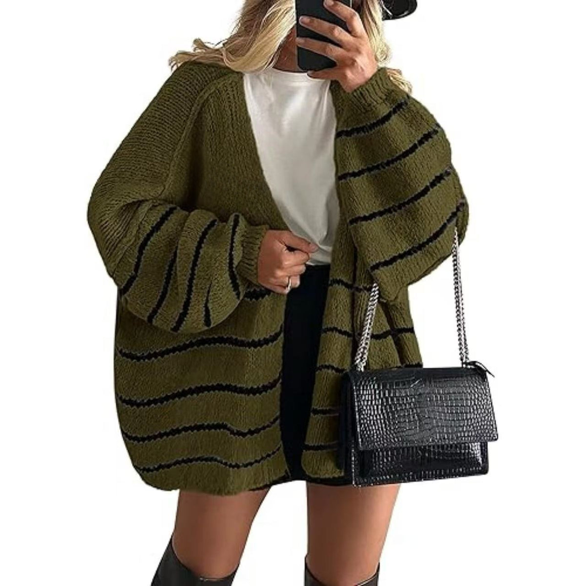 Women's knitted top - European casual sweater coat