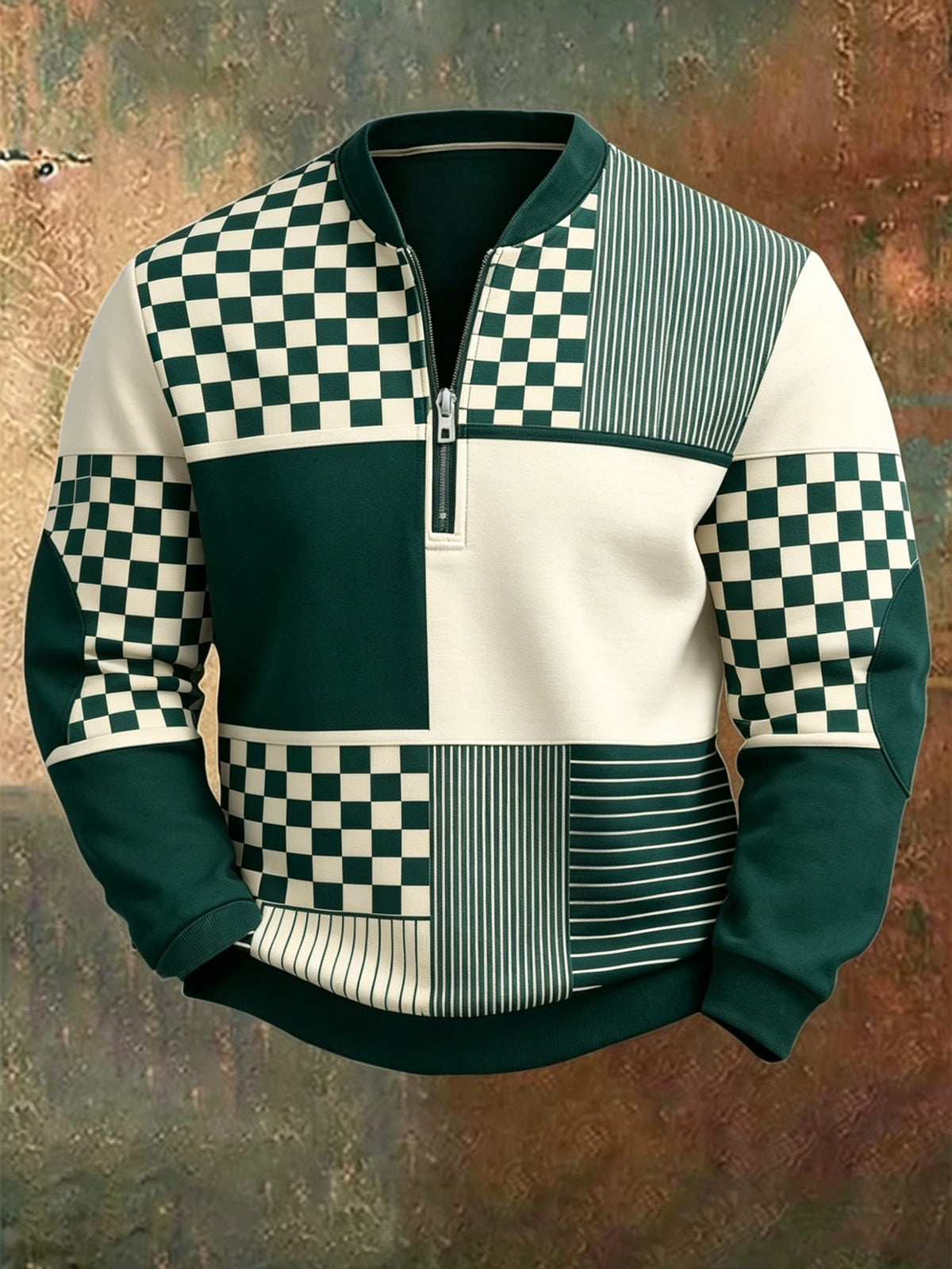 Mens Half Zip Pullover Hooded Sweatshirt