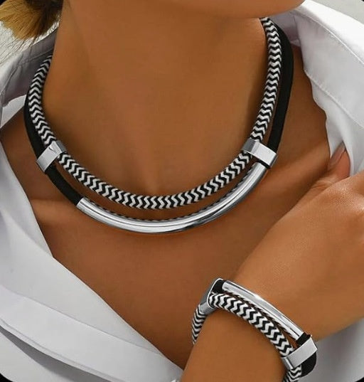 Double Layer Braided Rope Jewelry Set