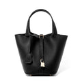 Genuine Leather Bucket Handbag