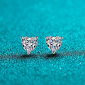 Heart-Shaped 925 Silver Moissanite Earrings