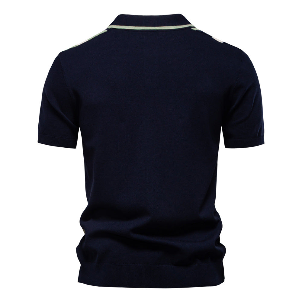 Men's Short Sleeve Knitted Polo Shirt
