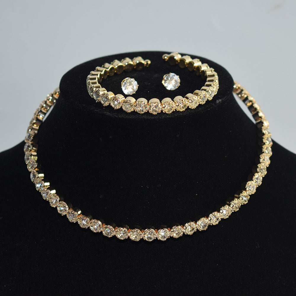Zircon Water Drop Necklace Earrings