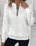 Womens Zipper Front Sweatshirt Long Sleeve Pullover