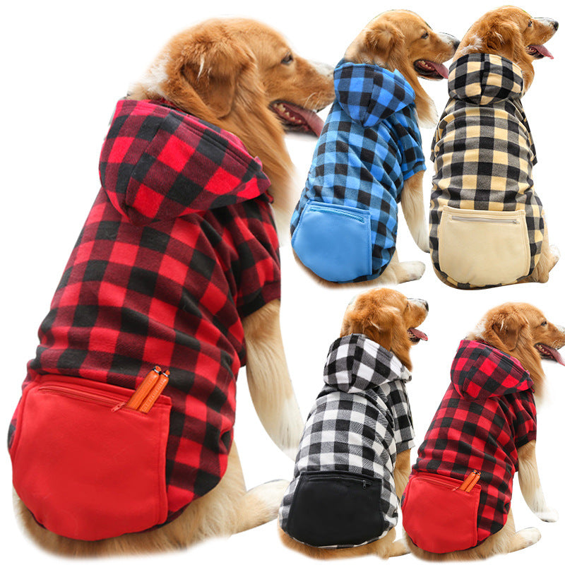 Fleece Zipper Pocket Pet Sweatshirt for Small Medium Large Dogs Cats