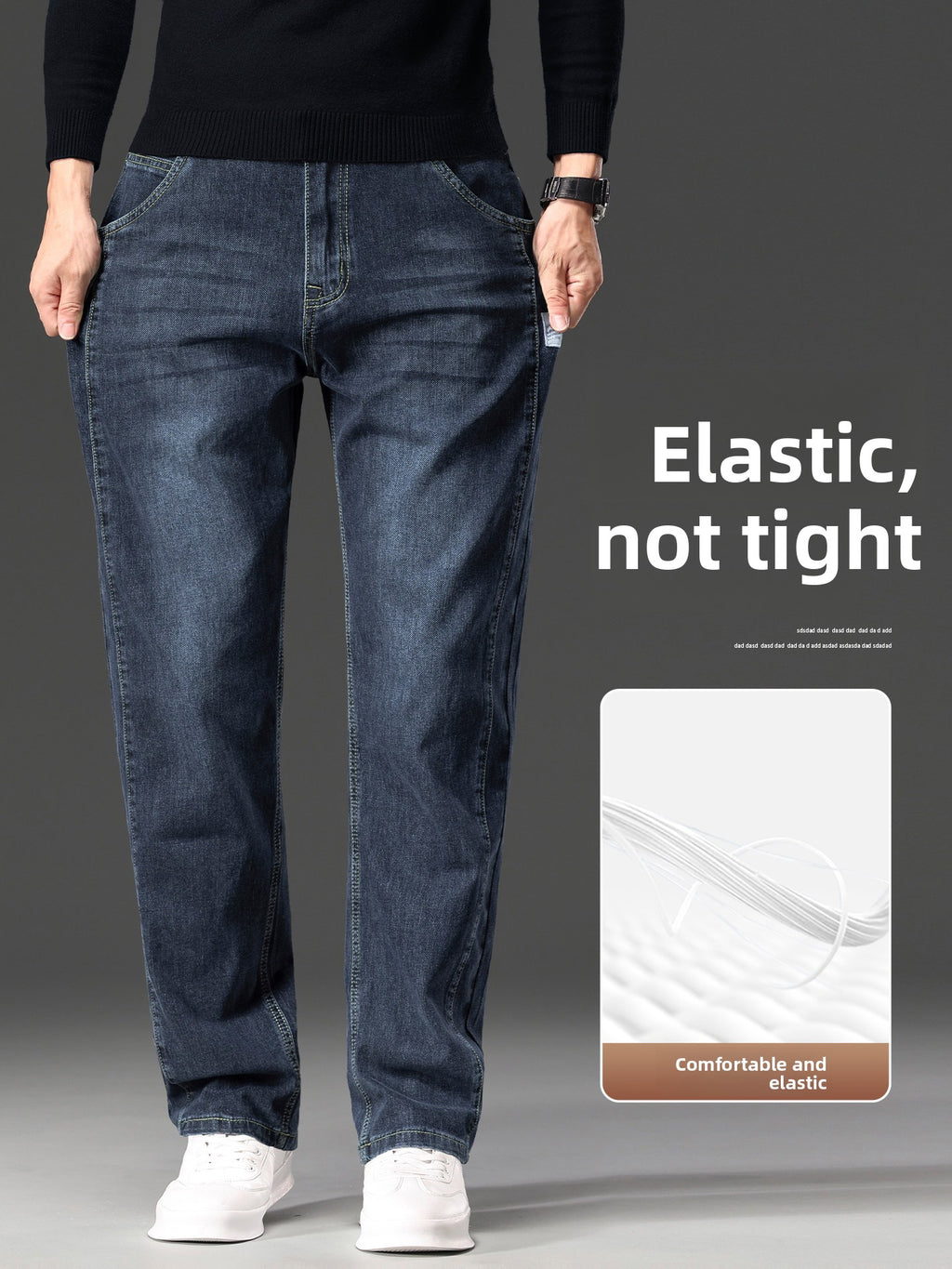 Loose Straight Leg JeansMen's Pants