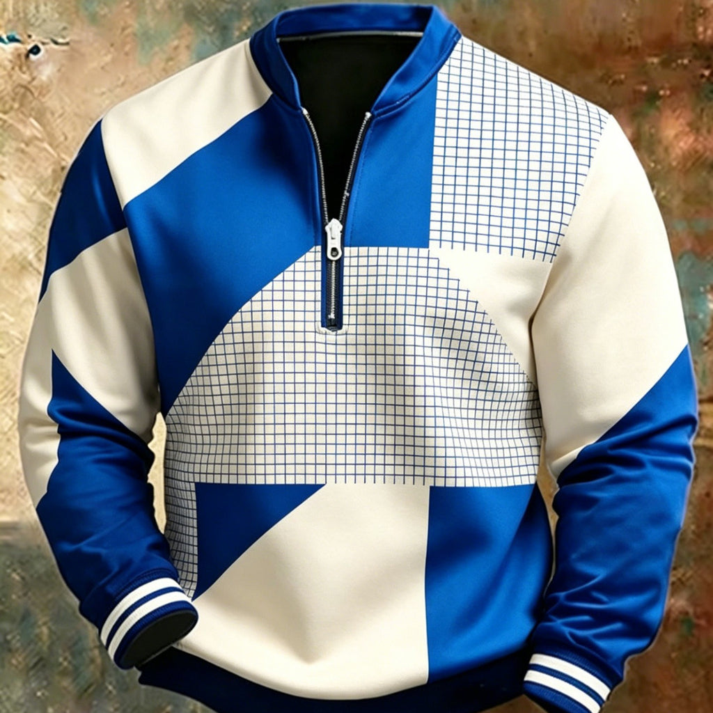 Mens Half Zip Pullover Hooded Sweatshirt
