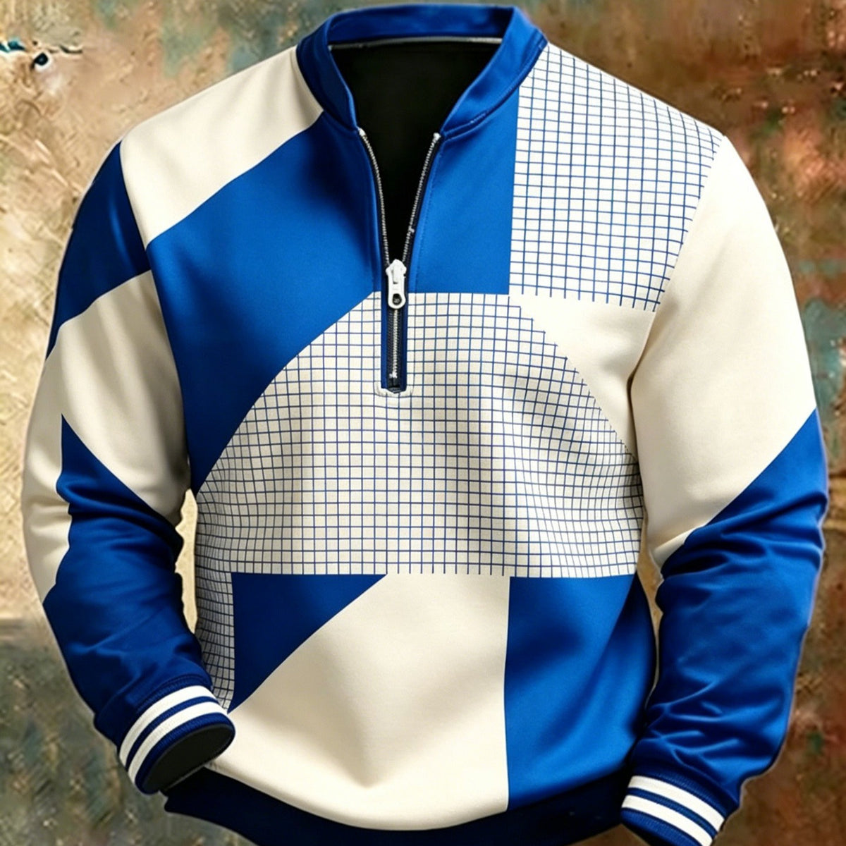 Mens Half Zip Pullover Hooded Sweatshirt
