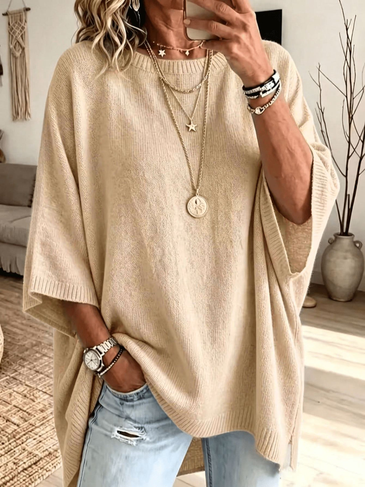Loose Fit Knit Sweater for Women