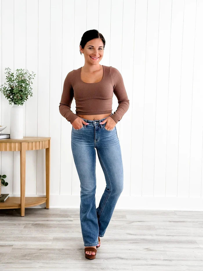Womens High Elastic Slim Fit Denim Trousers