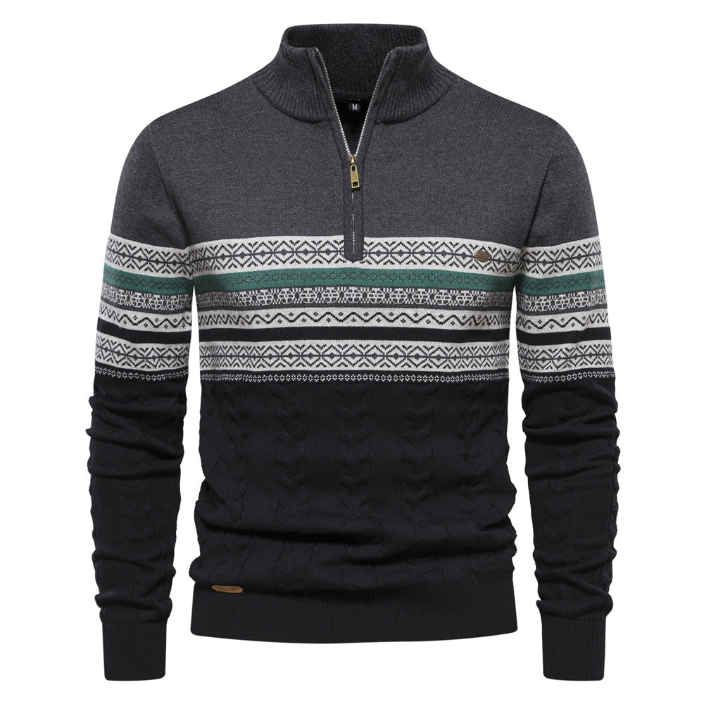 Mens Half Zip Knit Sweater