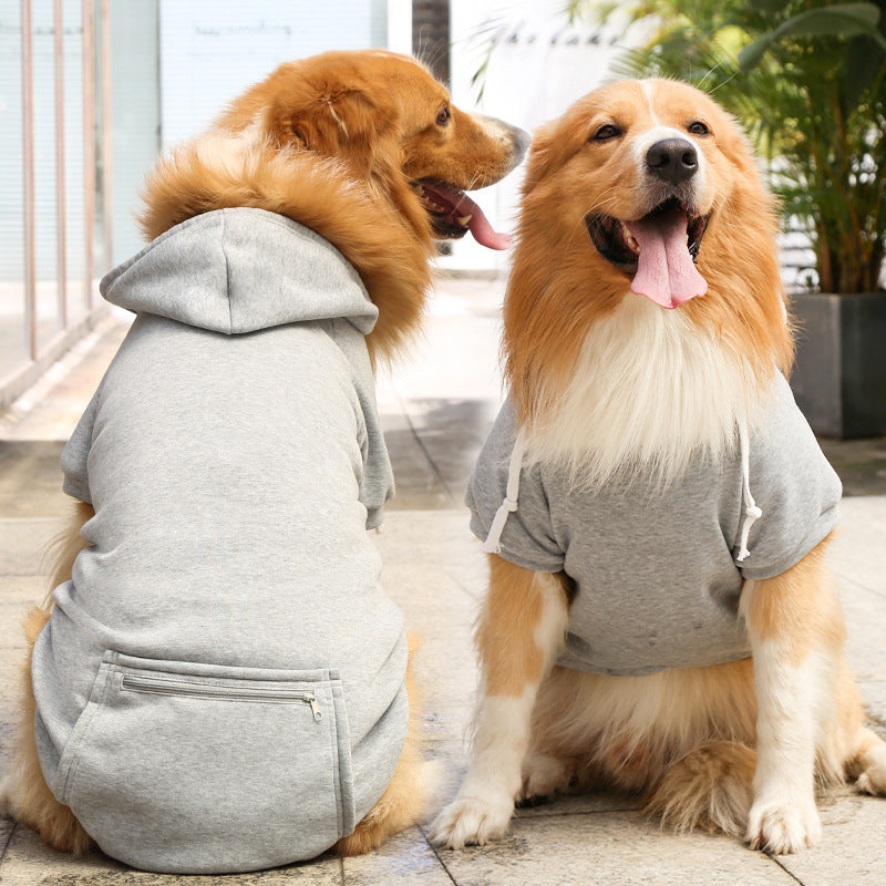 Fleece Zipper Pocket Pet Sweatshirt for Small Medium Large Dogs Cats