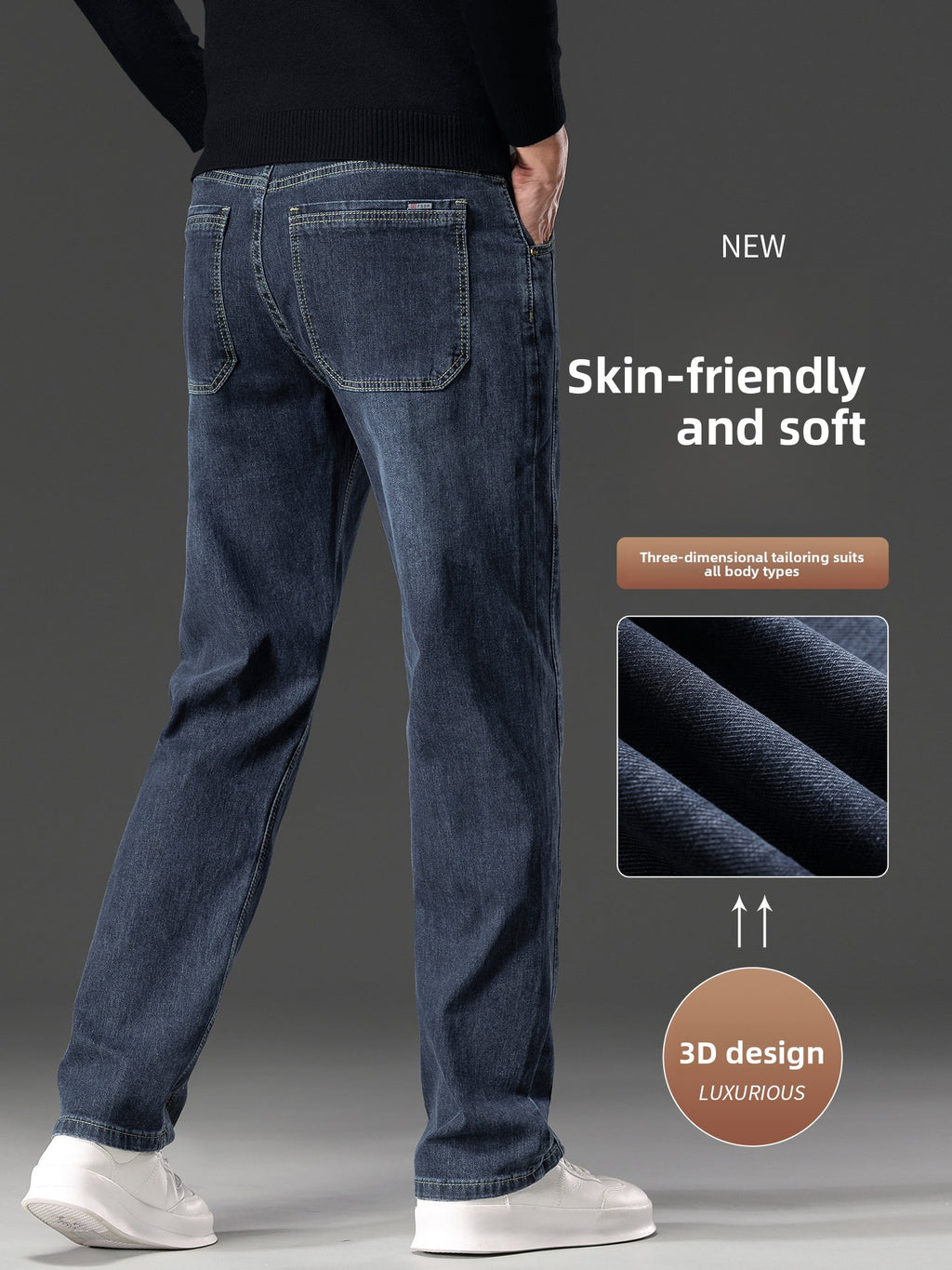Loose Straight Leg JeansMen's Pants