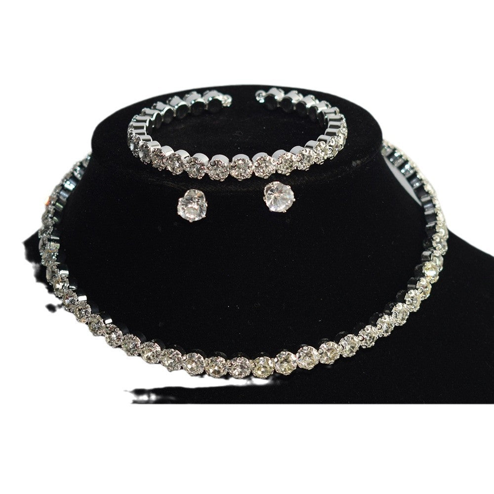 Zircon Water Drop Necklace Earrings