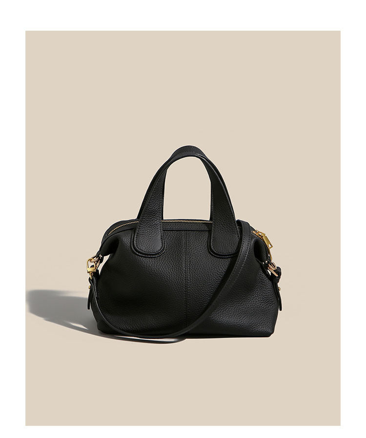 Womens Top-Layer Cowhide Dumpling Handbag