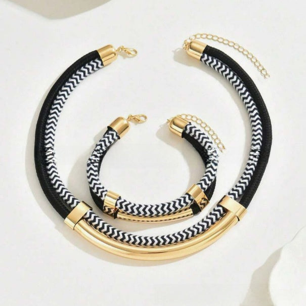 Double Layer Braided Rope Jewelry Set