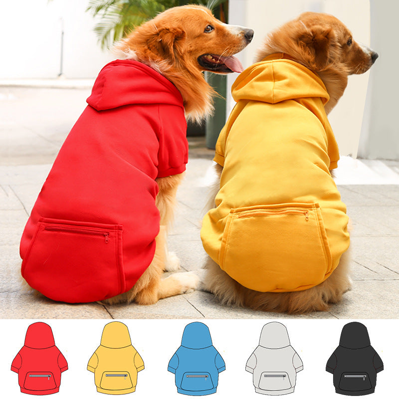 Fleece Zipper Pocket Pet Sweatshirt for Small Medium Large Dogs Cats