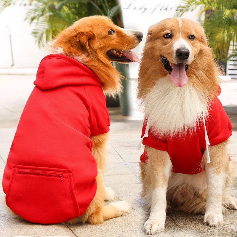 Fleece Zipper Pocket Pet Sweatshirt for Small Medium Large Dogs Cats