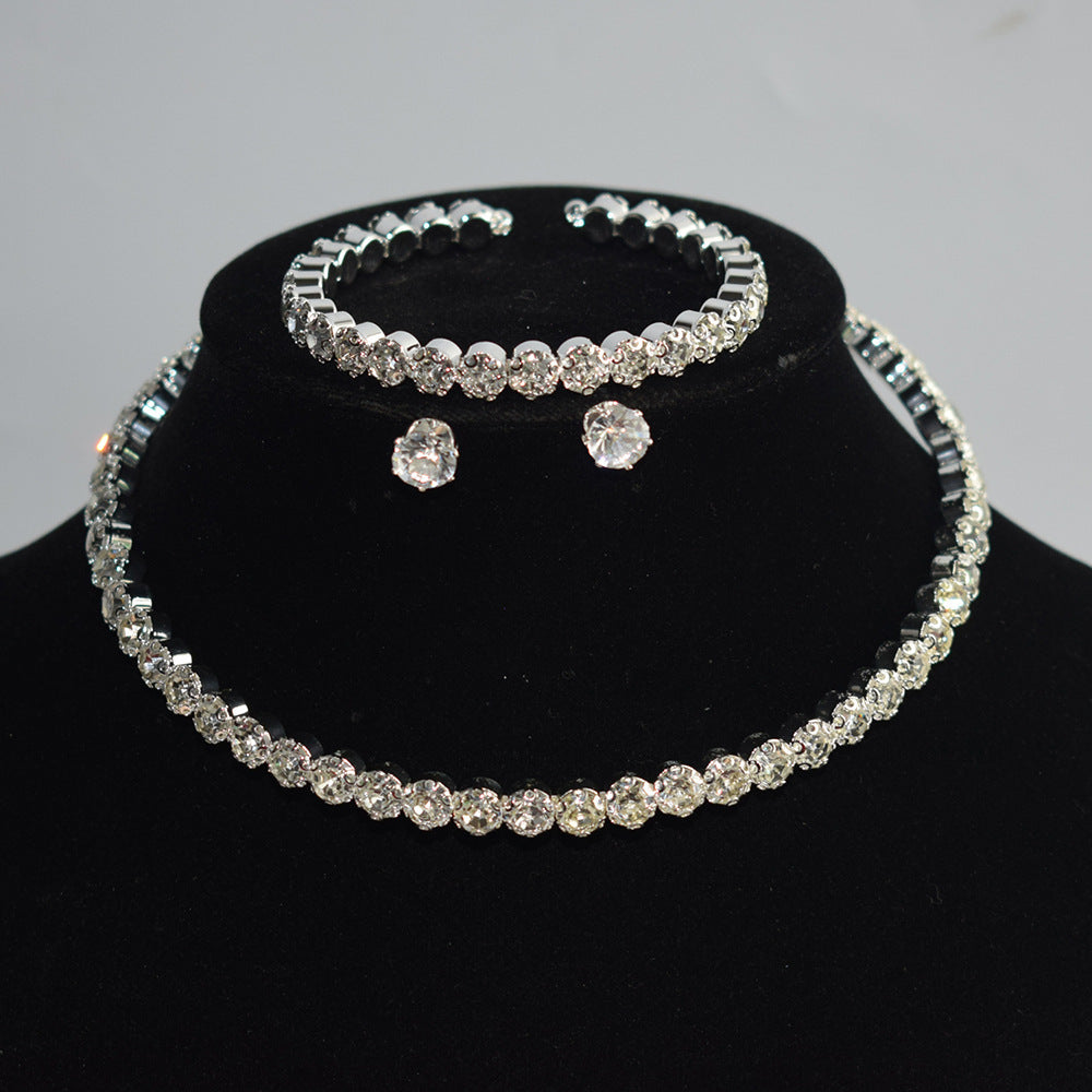 Zircon Water Drop Necklace Earrings