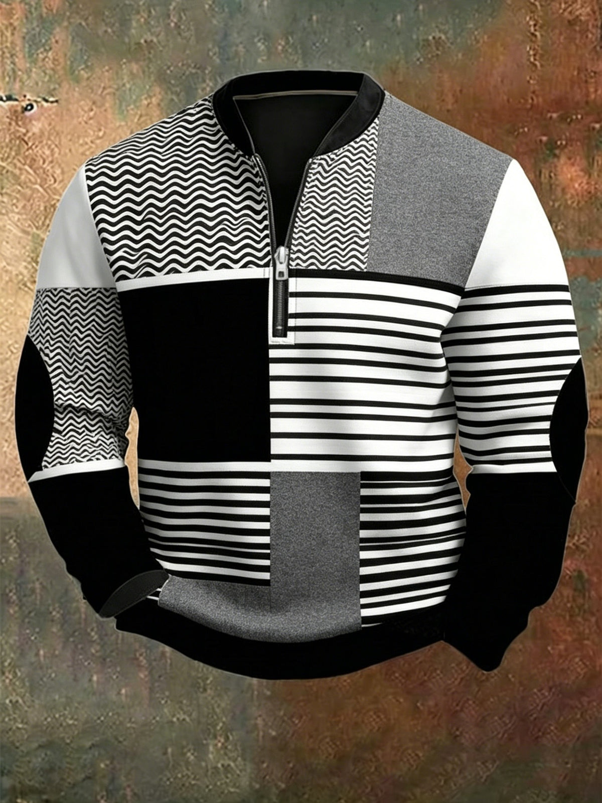 Mens Half Zip Pullover Hooded Sweatshirt