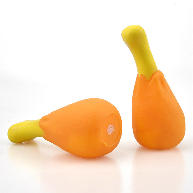 Vinyl Chicken Leg Dog Chew Toy