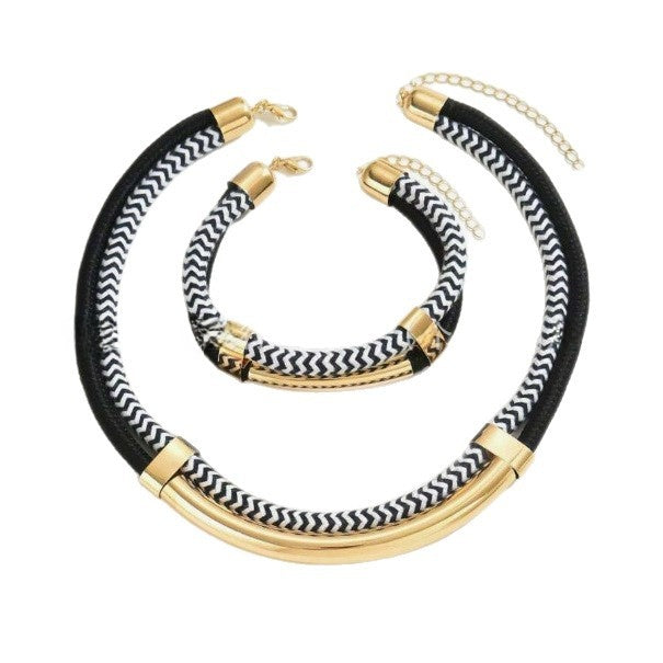 Double Layer Braided Rope Jewelry Set