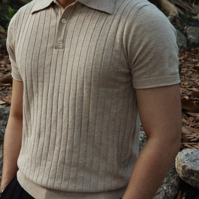 Mens Solid Color Short Sleeve Polo Shirt