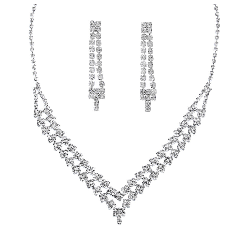 Rhinestone Bridal Jewelry Set with Tassel Design