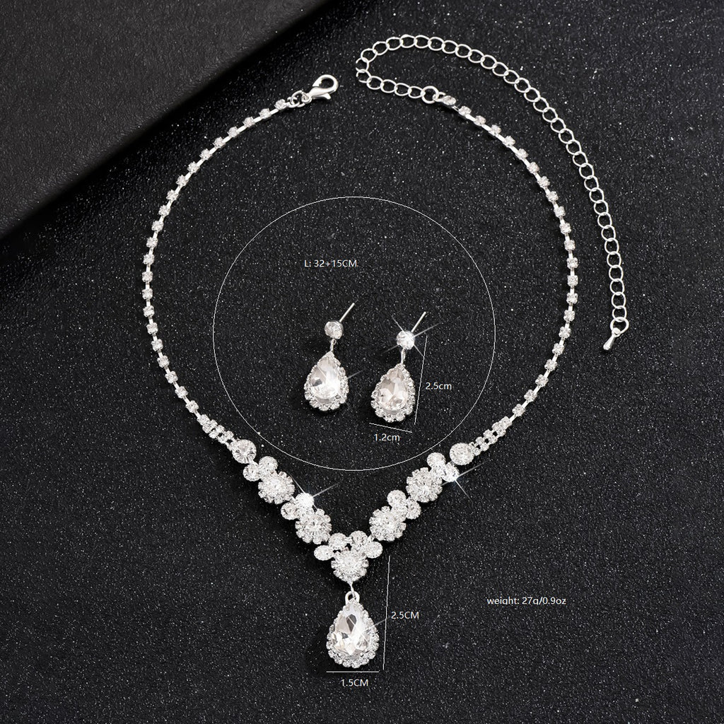 Rhinestone Bridal Jewelry Set with Tassel Design