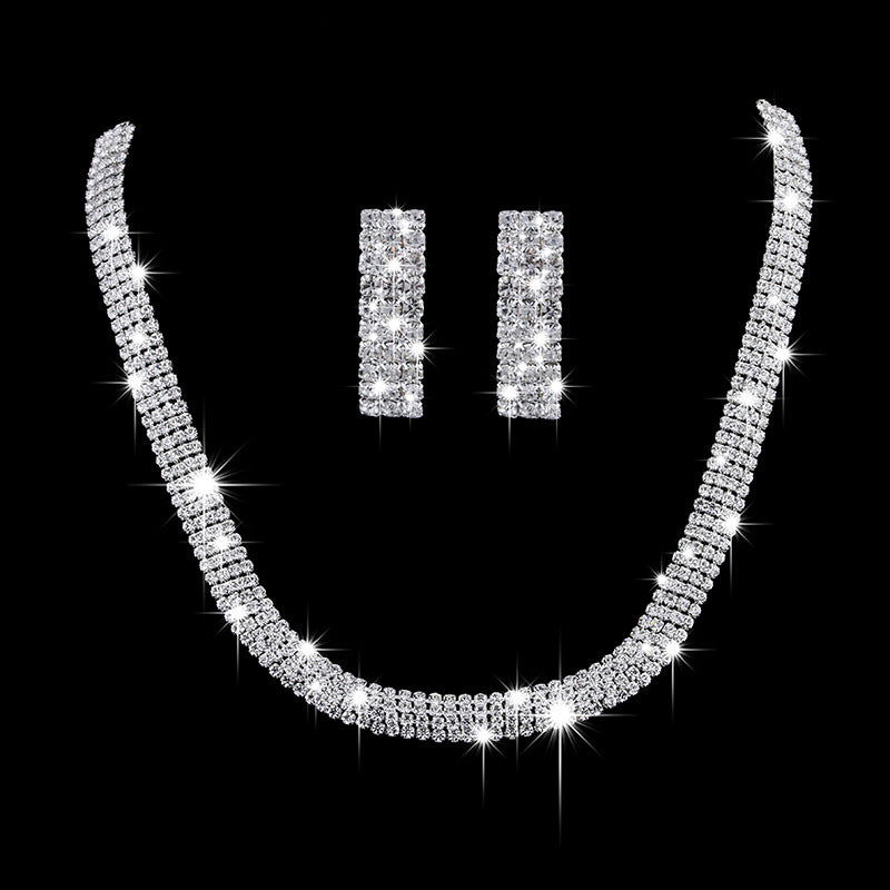 Rhinestone Bridal Jewelry Set with Tassel Design