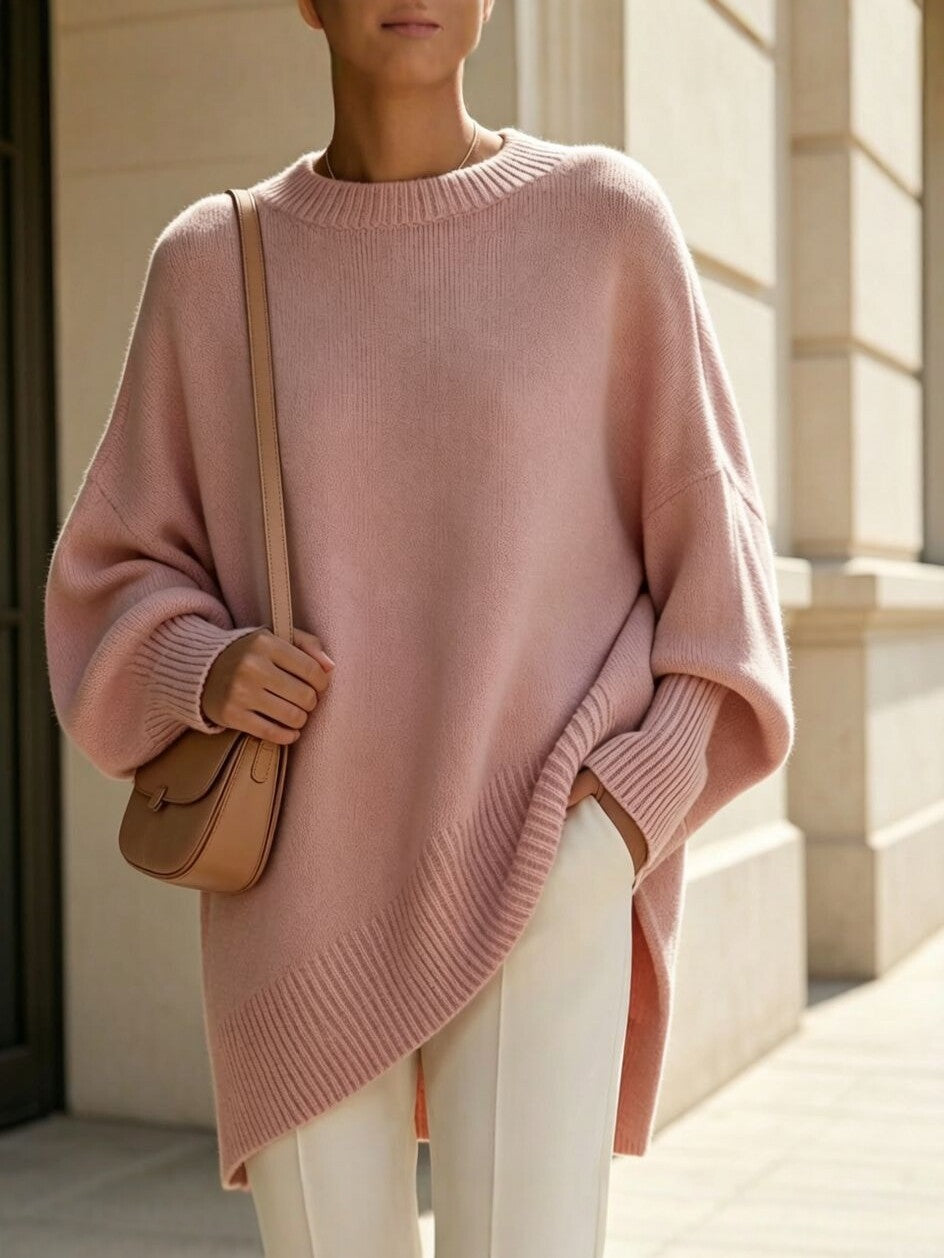 Round-neck loose-fit sweater